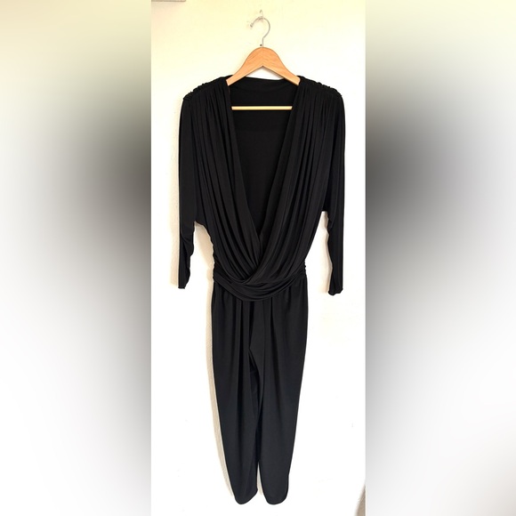 Vintage 80’s Grace Jones Inspired Ruched Neck Open Jumpsuit Onesie Playsuit - Picture 7 of 13